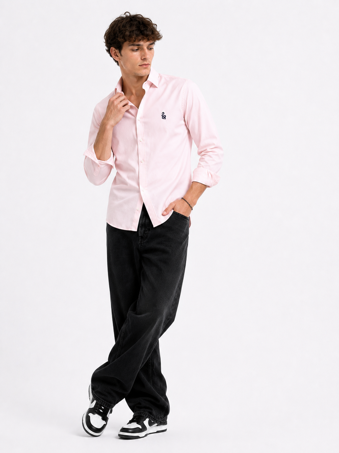 50’s Cut Cotton OxFord Pink Shirt
