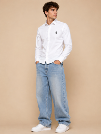 50’s Cut Cotton OxFord White Shirt