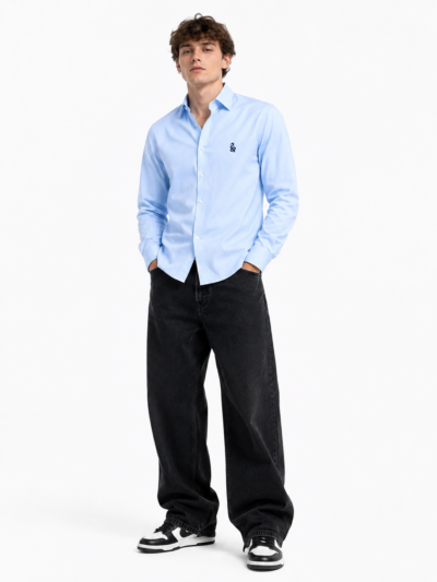50’s Cut Cotton OxFord Lite Blue Shirt