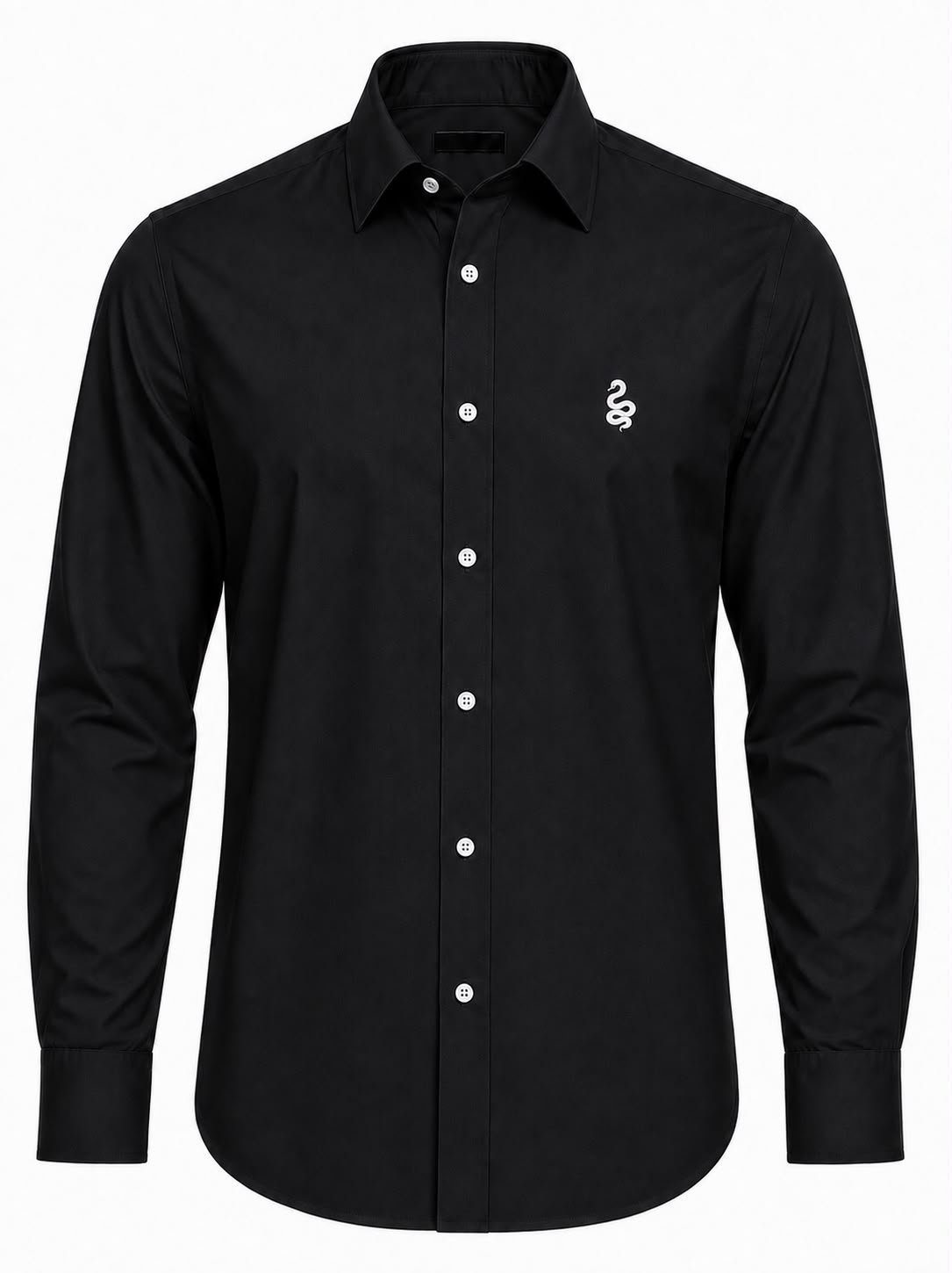 50’s Cut Cotton OxFord Black Shirt